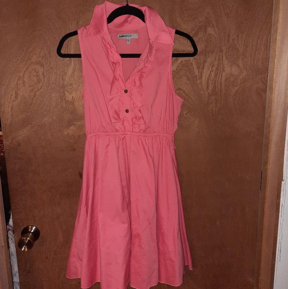 Bailey Blue pink/coral dress with ruffle size S